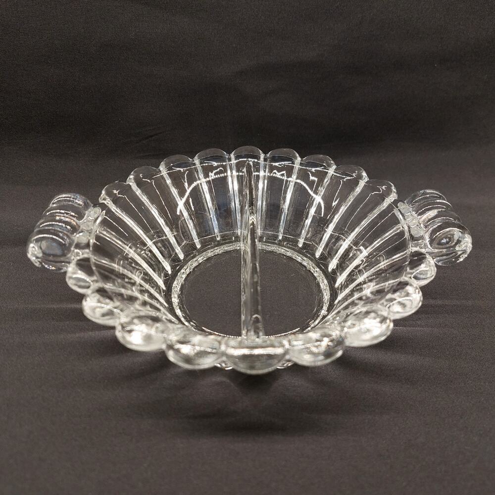 Heisey Crystolite Two-Part Divided Relish or Condiment Dish ~ Produced 1938-1957